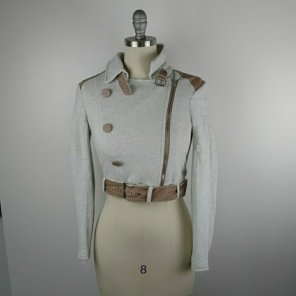 Crop Moto Jacket Coat Bomber from Forever 21